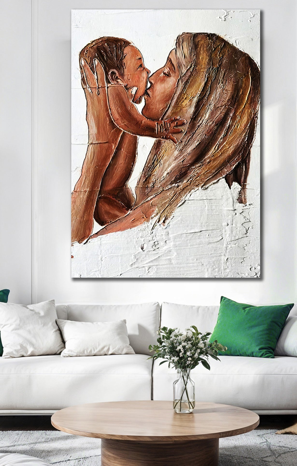 Abstract Mother and Child Loving Canvas Wall Art