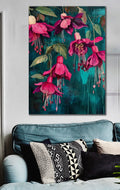Vibrant Magenta Floral Abstract Canvas Wall Art