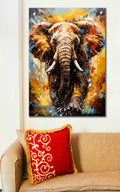 Vibrant Colorful Elephant Abstract Canvas Wall Art