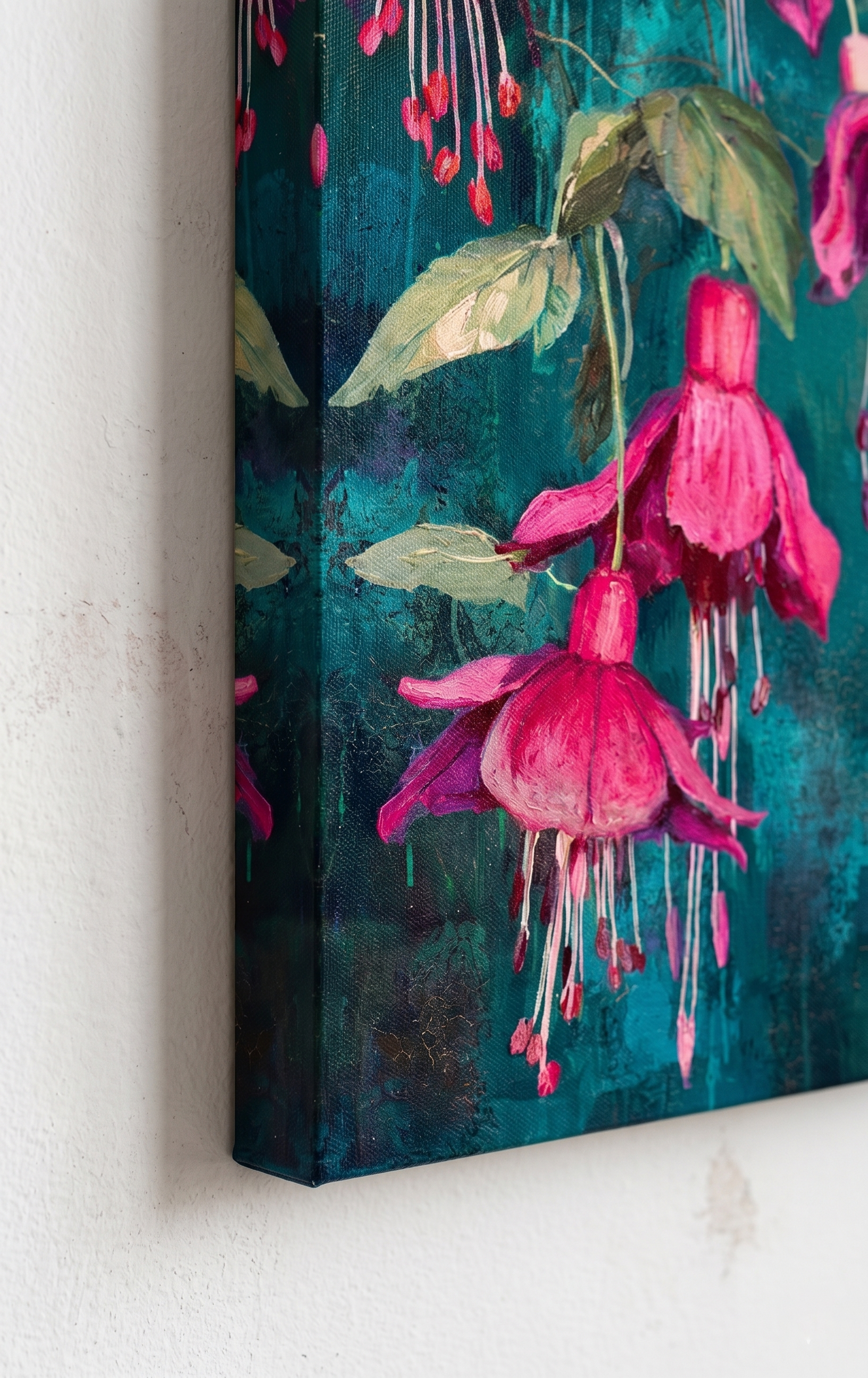 Vibrant Magenta Floral Abstract Canvas Wall Art